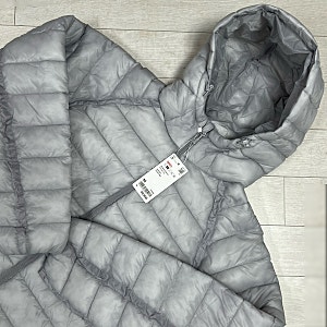 스파오 씬라이트 시어 후드 재킷 경량패딩 구매 실착 후기_SPJPG4TC26-01 (Light Gray) 사이즈 m