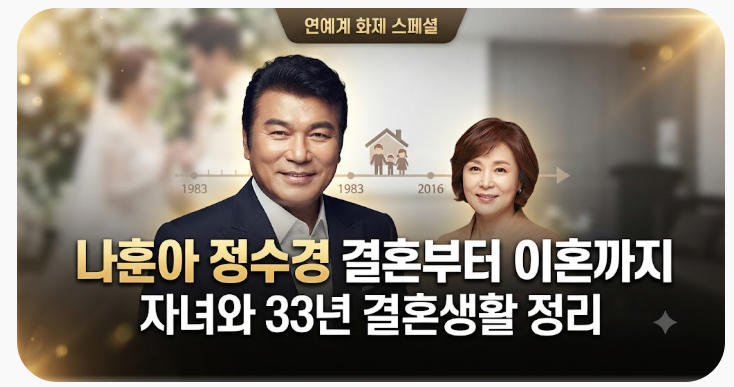 나훈아 정수경 결혼부터 이혼까지 자녀와 33년 결혼생활 정리