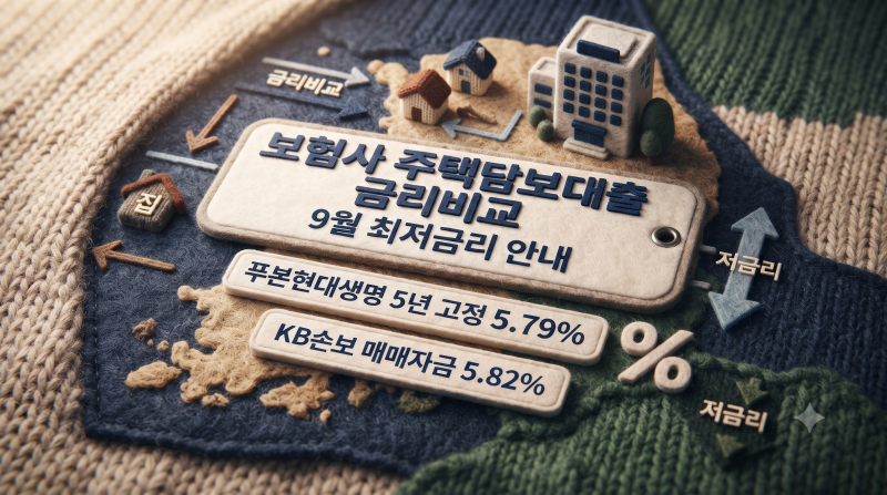 보험사 주택담보대출 금리비교 9월 최저금리 안내