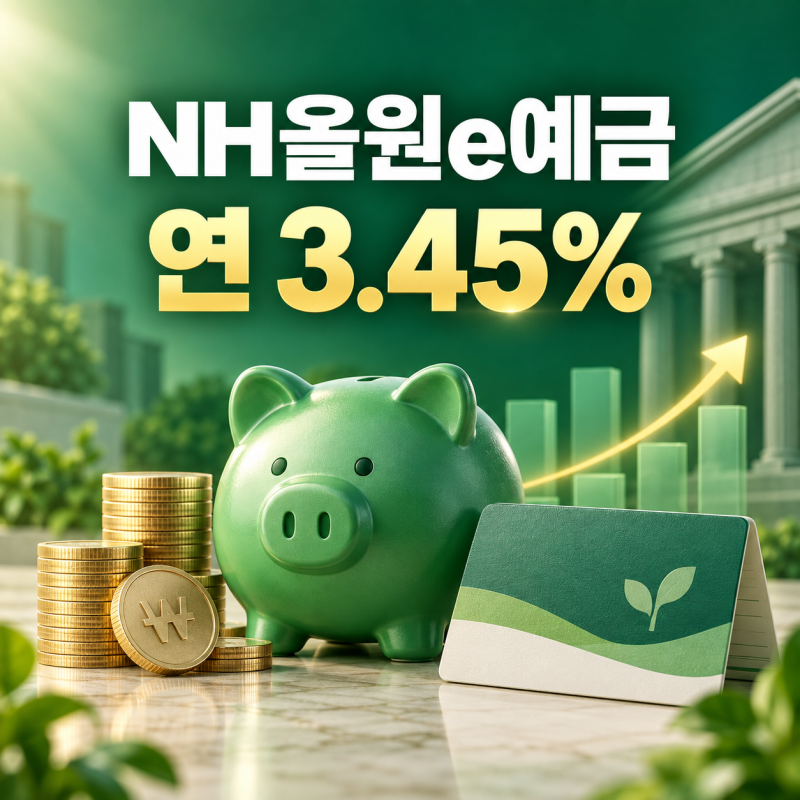 NH농협은행 NH올원e예금 연 3.45% 인상, 1천만 원 세후 이자는?
