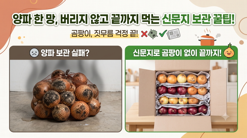 양파 곰팡이 없이 끝까지 먹는 신문지 보관 꿀팁