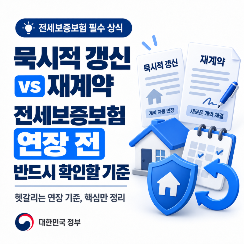 묵시적 갱신과 재계약, 전세보증보험 연장 전 반드시 확인해야 할 기준