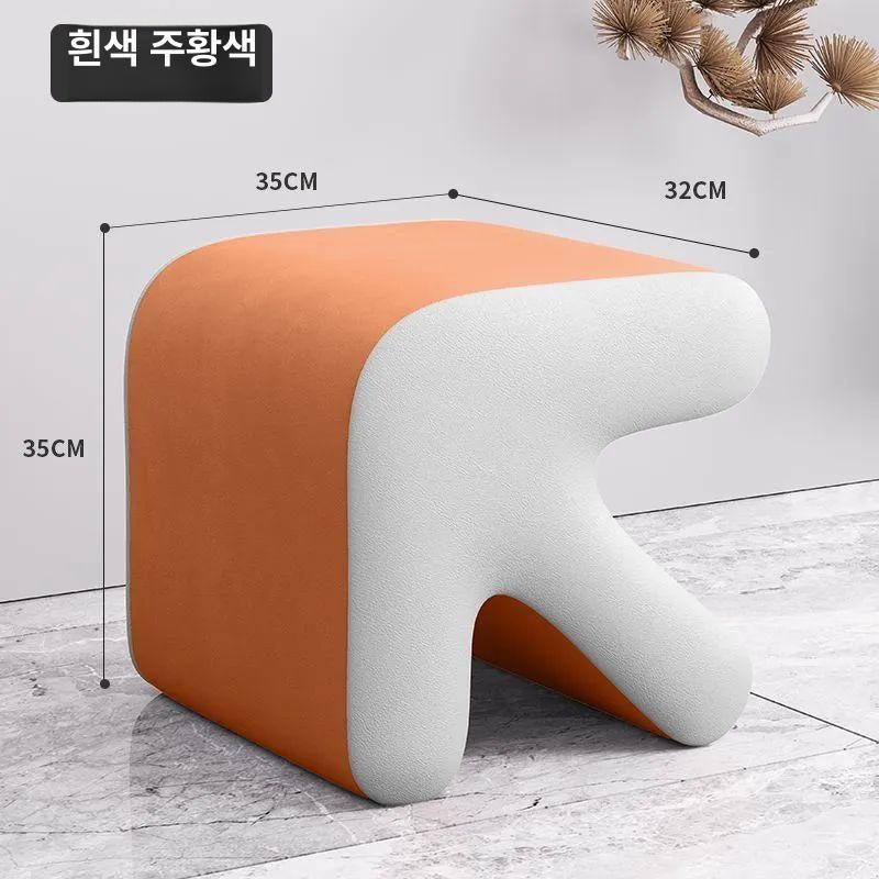 현관 좁아도 괜찮아! 30대 직장인 N개월 사용 후기, 오렌지-화이트 현관 수납 벤치 스툴