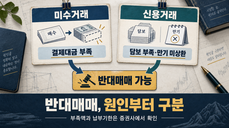 반대매매 뜻｜미수금·신용거래로 주식이 강제매도되는 이유
