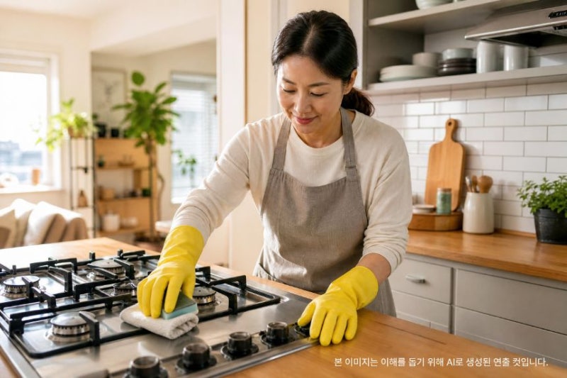 가스레인지 삼발이 찌든때 세척 및 관리 방법