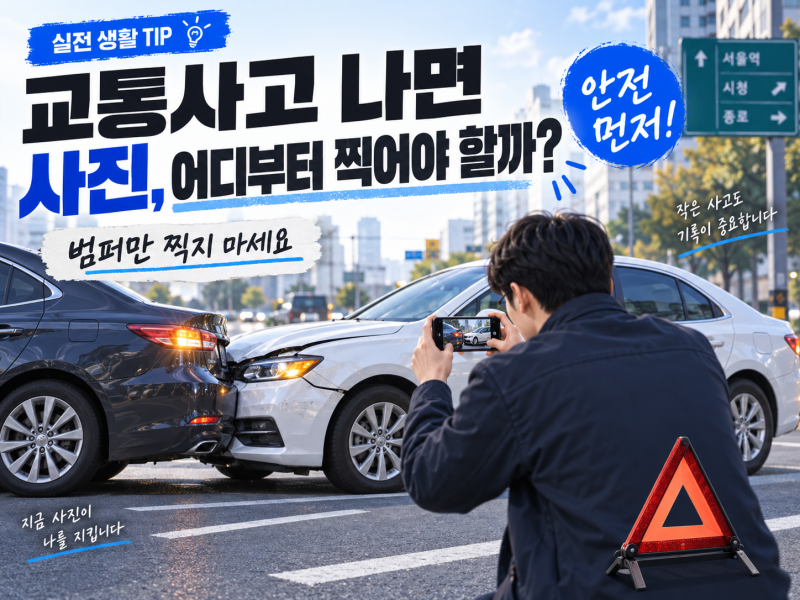 교통 사고 나면 사진을 어디부터 찍어야 할까?