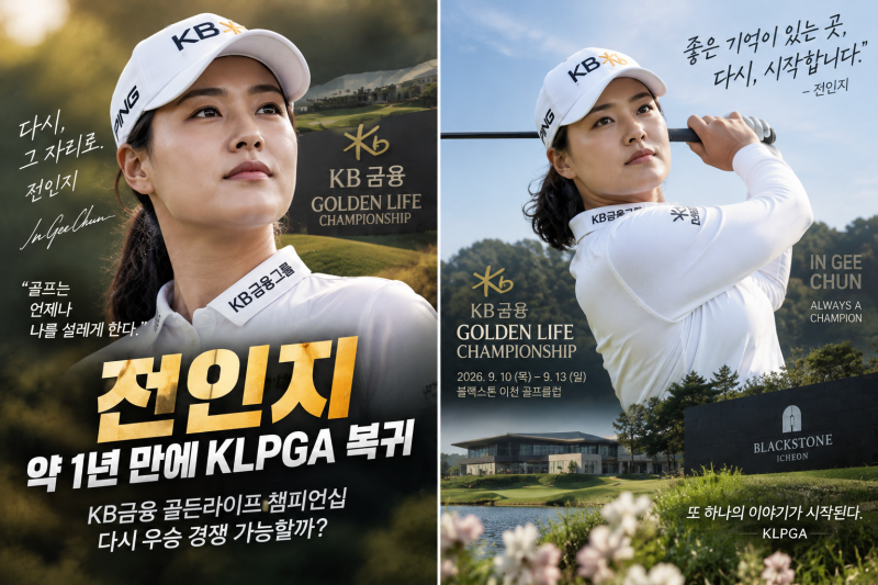 전인지 약 1년 만에 KLPGA 복귀｜KB금융 골든라이프 챔피언십, 다시 우승 경쟁 가능할까?
