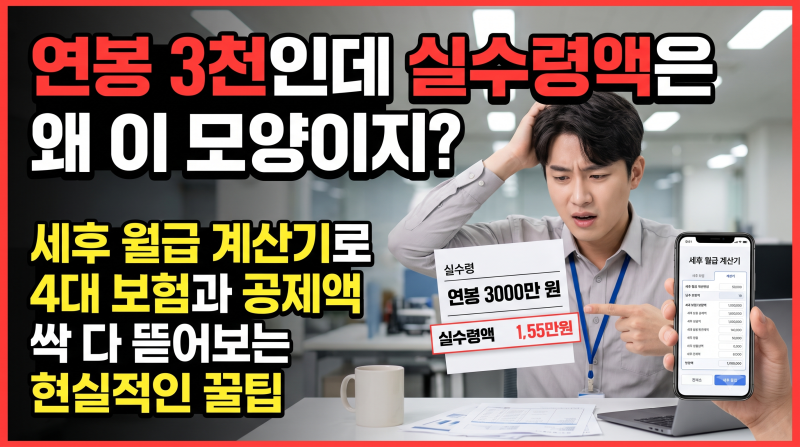 "연봉 3천인데 실수령액은 왜 이 모양이지?" 세후 월급 계산기로 4대 보험과 공제액 싹 다 뜯....