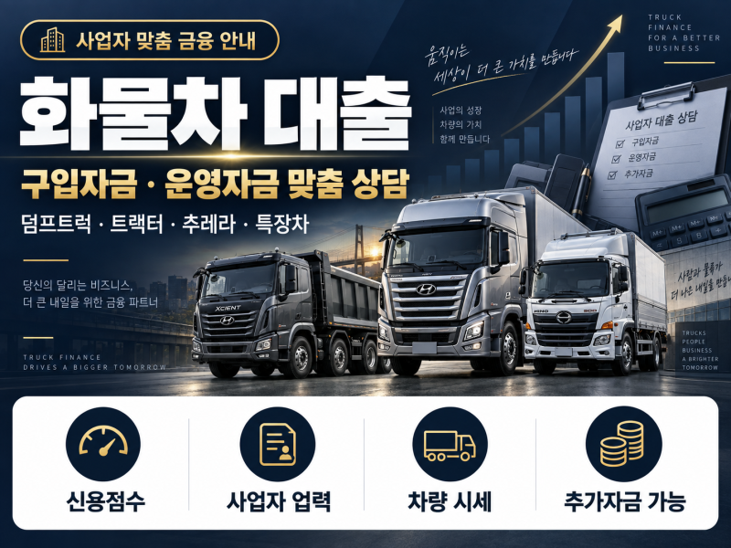 화물차 대출, 구입자금·운영자금 조건부터 승인 포인트까지