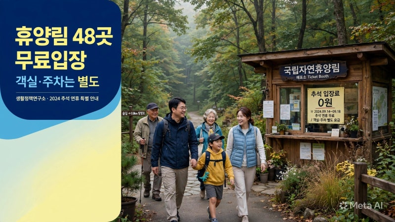 2026 추석 자연휴양림 무료입장｜전국 48곳·수목원 4곳, 숙박비 10% 할인까지