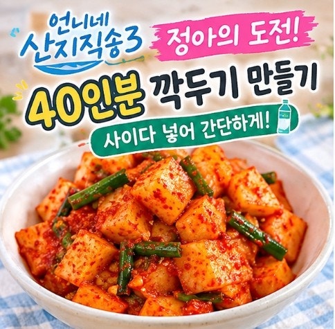 언니네 산지직송3 정아의 도전 40인분 깍두기 만들기