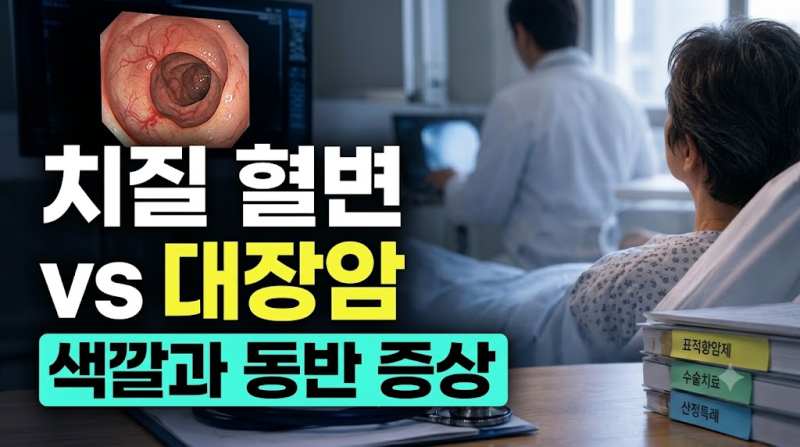 치질 혈변 vs 대장암 혈변 구별법: 색깔과 동반 증상 총정리