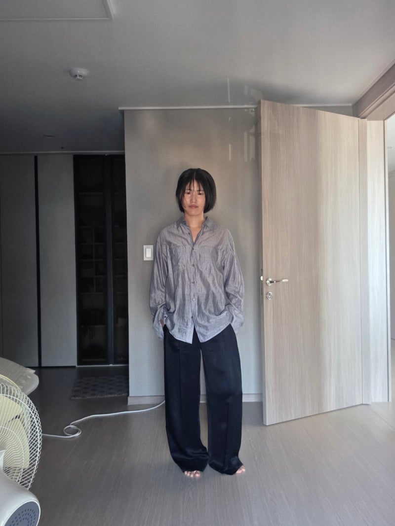 [OOTD] 9월 2주차 출근룩, 가을 이즈 커밍(아직도 린넨/새틴 셔츠 & 팬츠/브라운 린넨 팬츠/블루 ....
