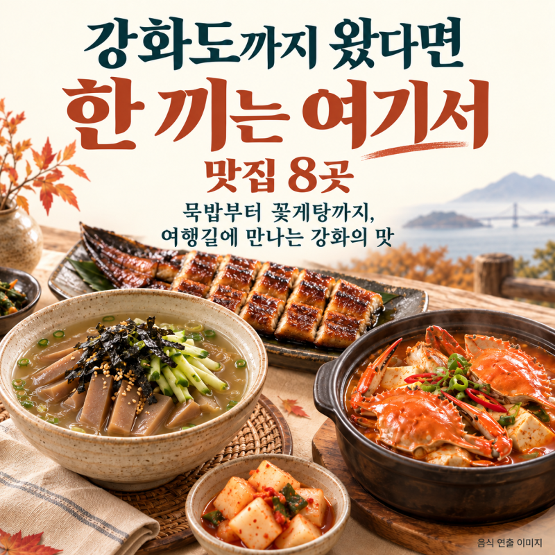 강화도 맛집 8곳 : 강화읍 묵밥부터 외포리 꽃게탕까지, 동선별로 고르는 한 끼