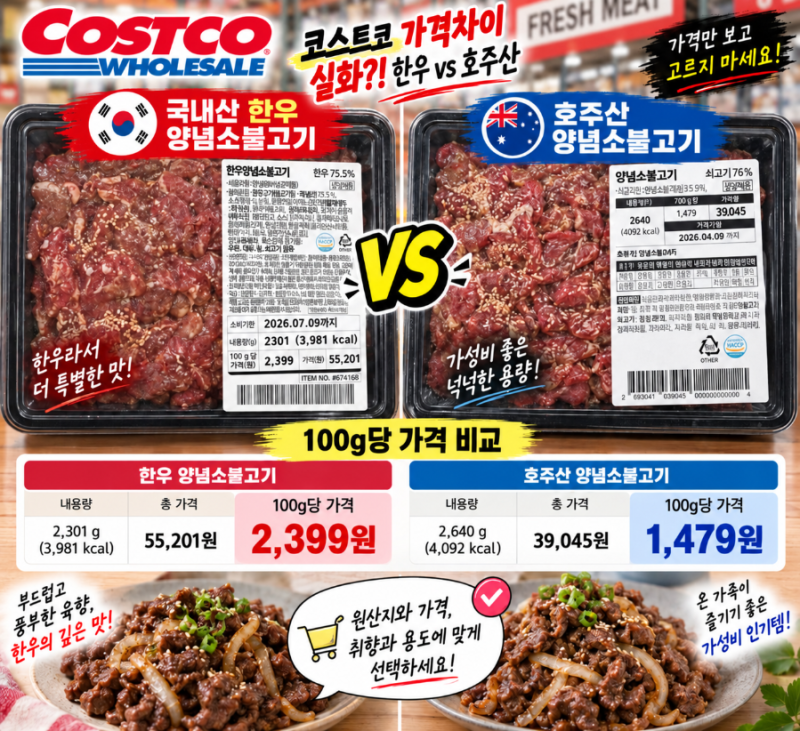 코스트코 소불고기 이 가격 차이 실화야?! 한우 vs 호주산 소불고기