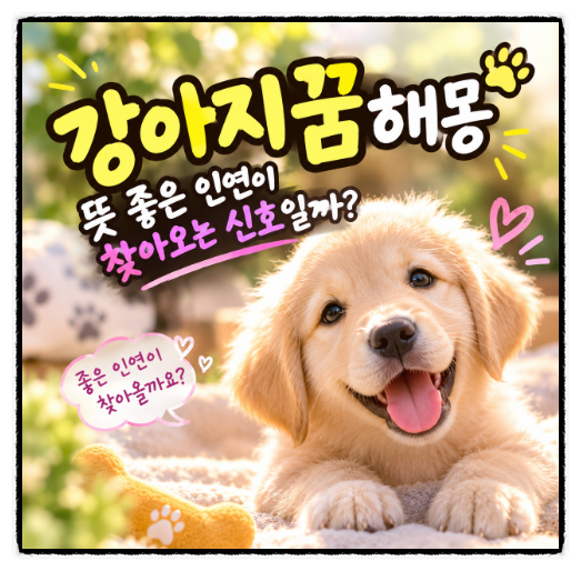 강아지꿈해몽 뜻 좋은 인연이 찾아오는 신호일까