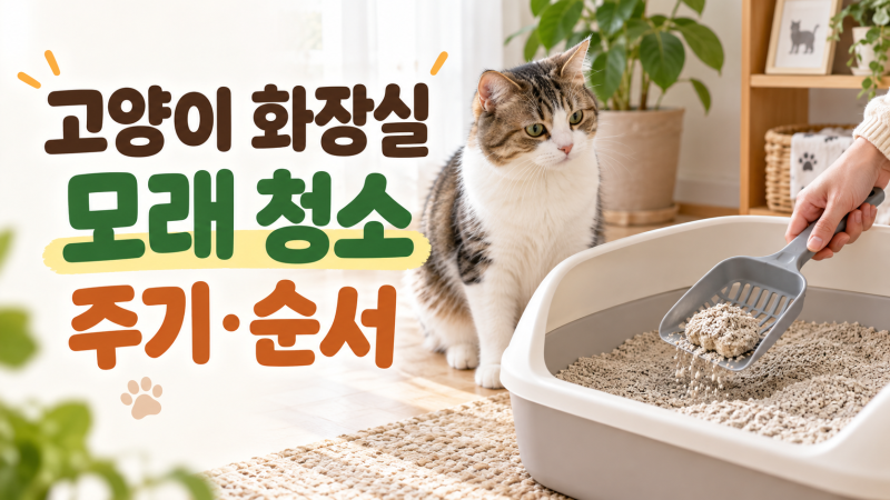 고양이 화장실 모래 청소하는 주기와 순서