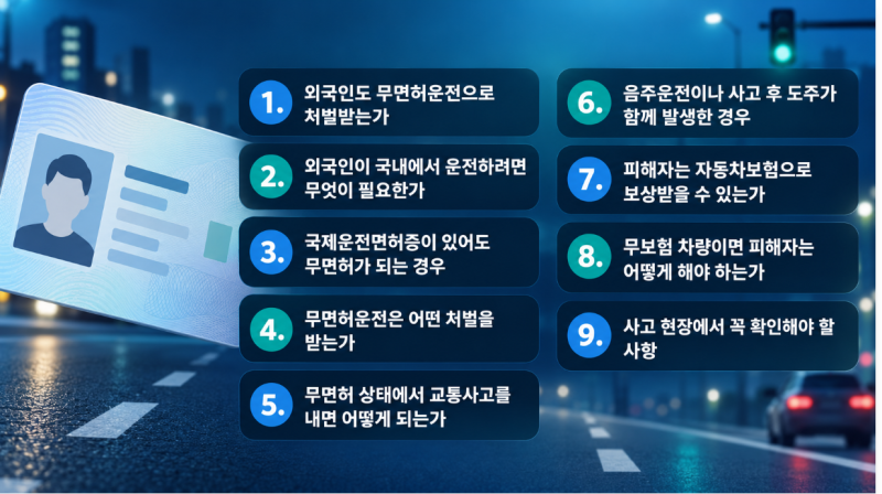 무면허 외국인 운전자 교통사고 처벌은? 보험 처리와 피해자 대응방법