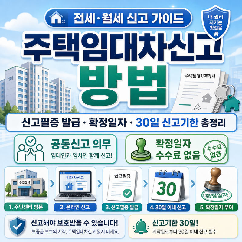 주택임대차신고 방법｜신고필증 발급과 확정일자 받는 법