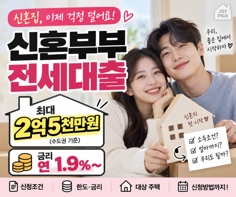 신혼부부 전세대출 얼마까지 받을까? 최대 2억5천만원｜조건·금리·신청방법 총정리