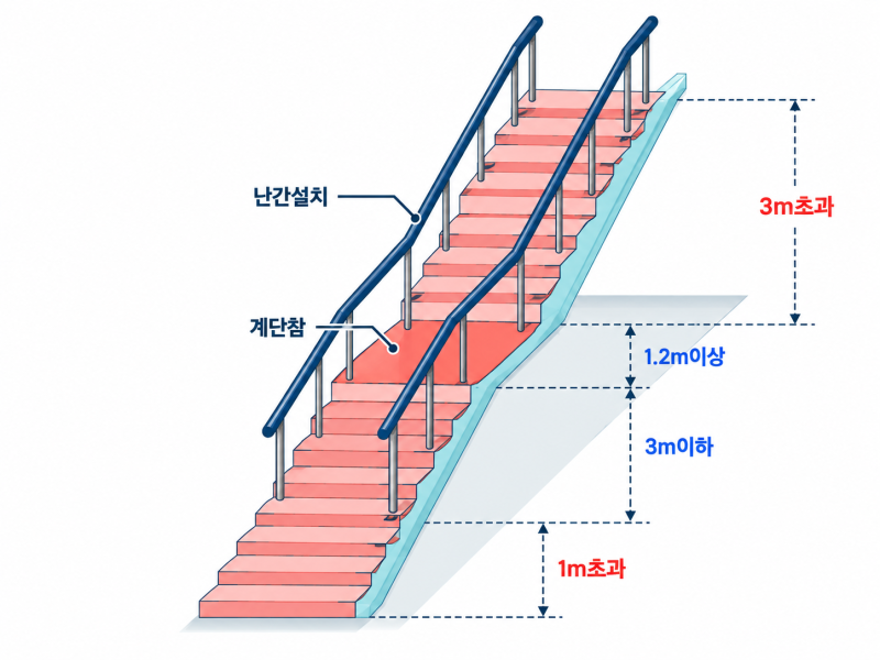 학원 창업, 건축법시행령의 직통계단 기준