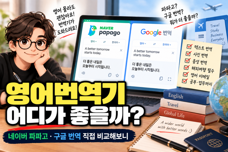 영어번역기 어디가 좋을까? 네이버 파파고·구글 번역 직접 비교해보니