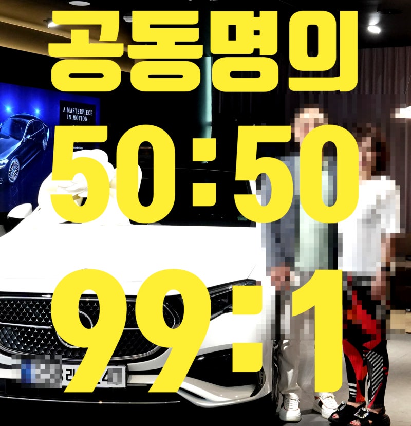 자동차 공동명의 지분율, 왜 99:1로 나눌까?