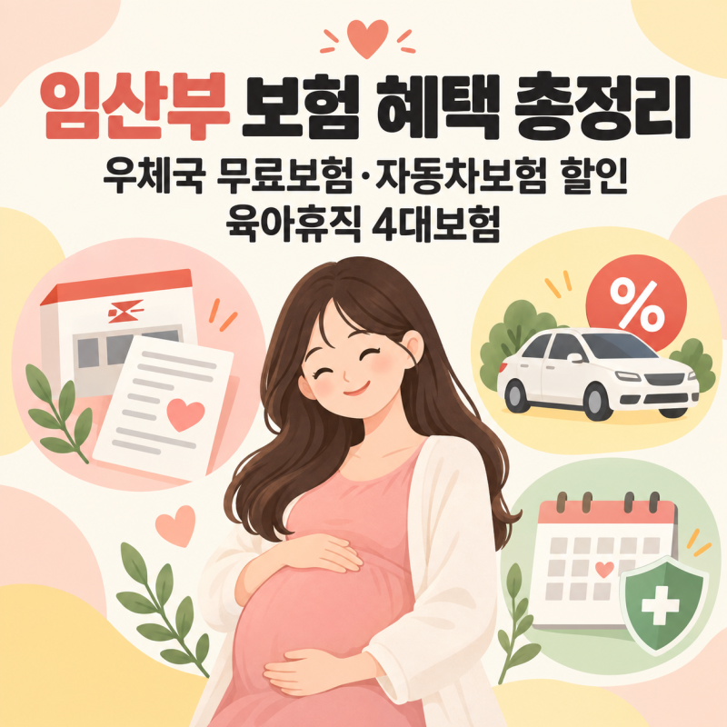 임산부 보험 혜택 총정리｜우체국 무료보험·자동차보험 할인·육아휴직 4대보험