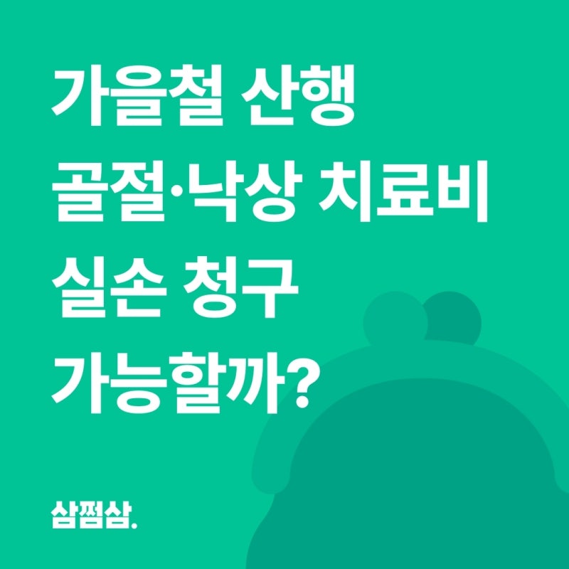 가을 등산 골절·낙상 치료비, 실손보험 청구 어디까지 할 수 있을까?