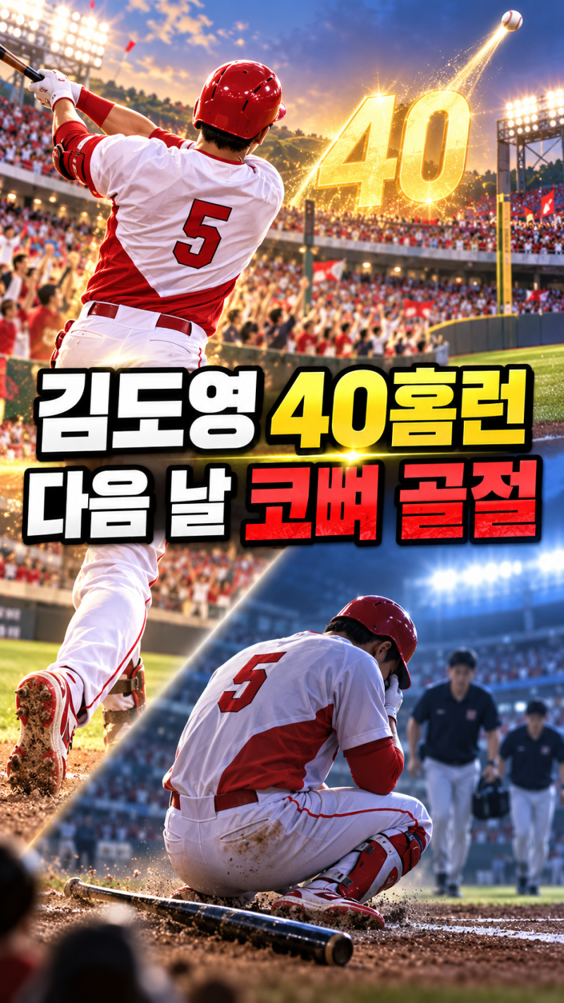 김도영 40홈런 다음 날 코뼈 골절, 최고의 순간에 찾아온 뜻밖의 고비