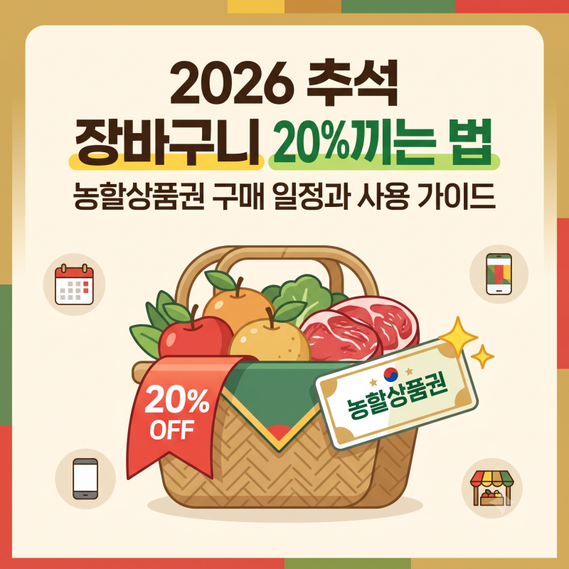 2026 추석 장바구니 20% 아끼는 법: 농할상품권 구매 일정과 사용 가이드