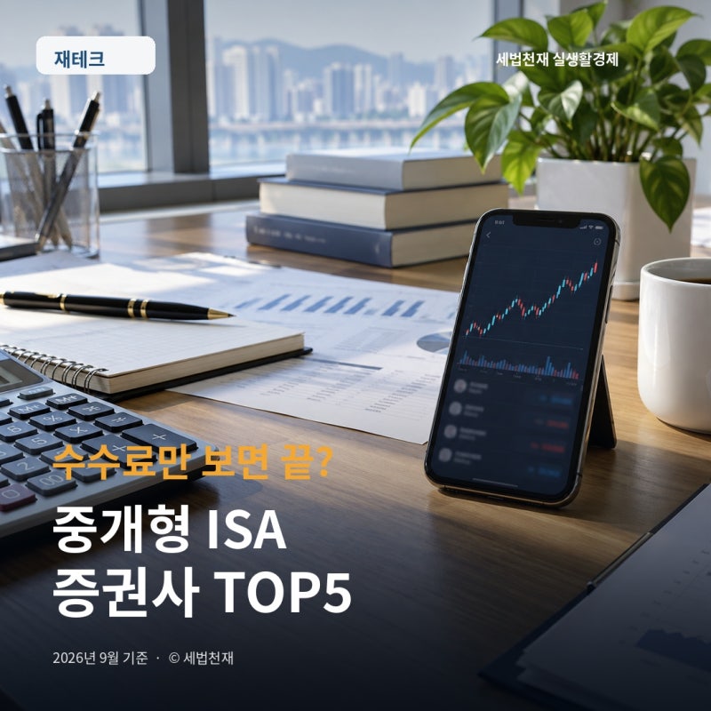 “수수료만 보면 끝?” 중개형 ISA 증권사 TOP5, 2026년 9월 어디가 유리할까?