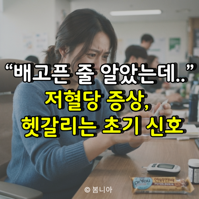 “배고픈 줄 알았는데..” 저혈당 증상, 생각보다 헷갈리는 초기 신호