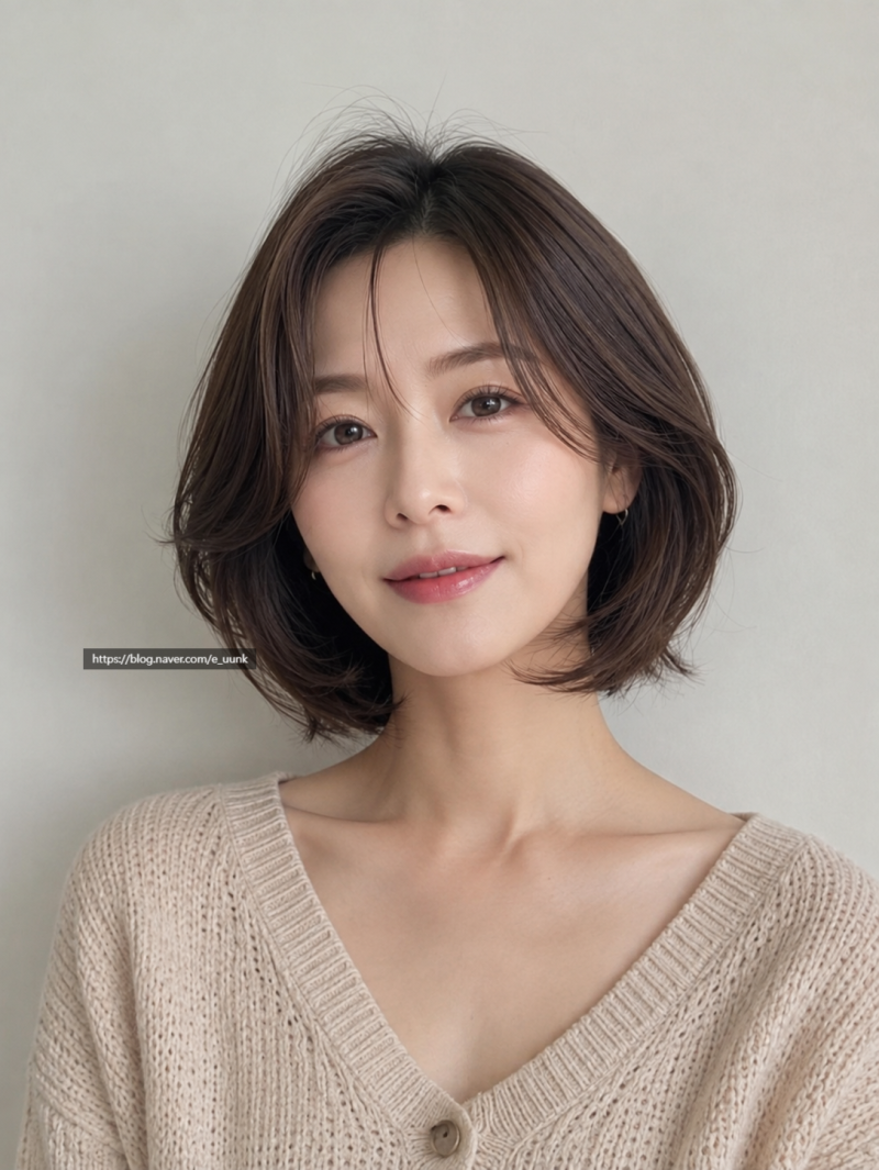 광교 중년머리 보브단발컷, 나이 들수록 중요한 뒤통수 볼륨과 사이드뱅으로 옆볼륨까지 !