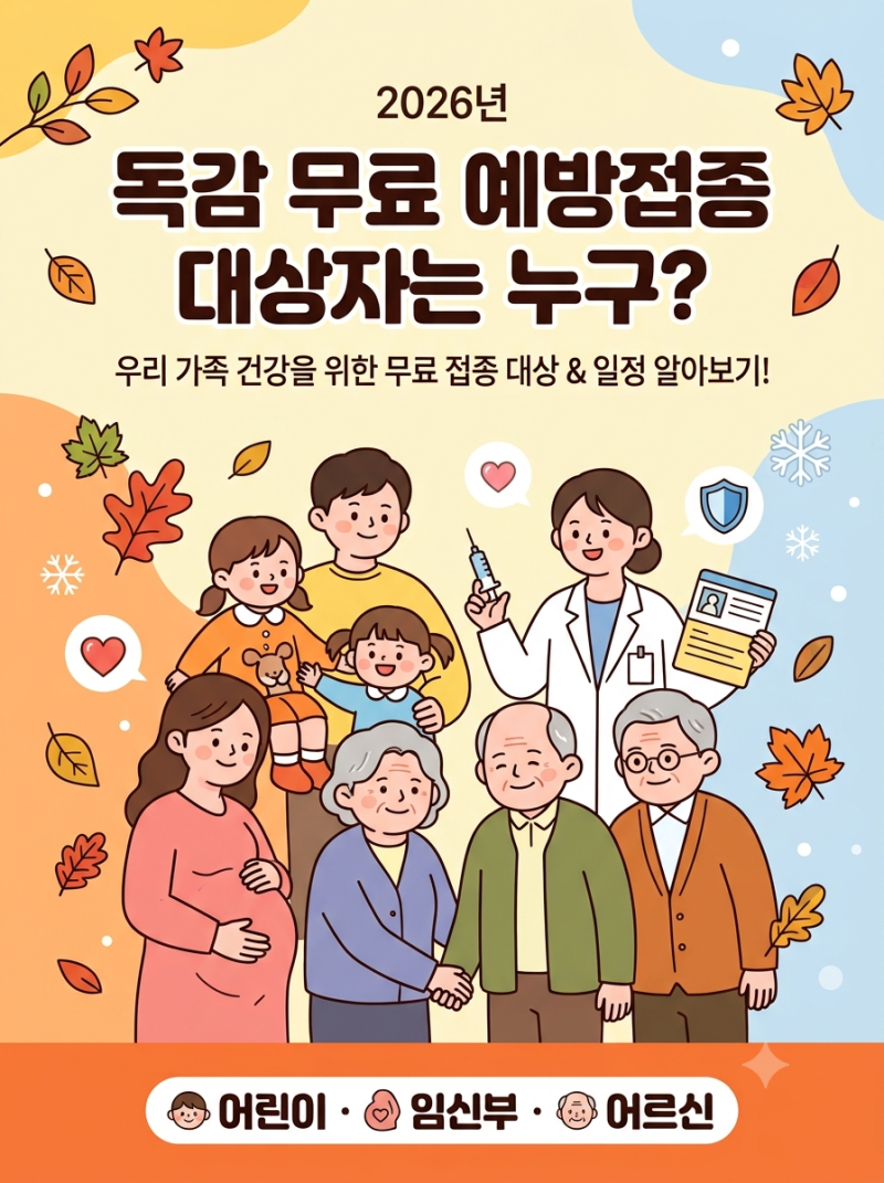 2026 독감 무료 예방접종 대상자 총정리! 지정병원 검색법 및 주의사항