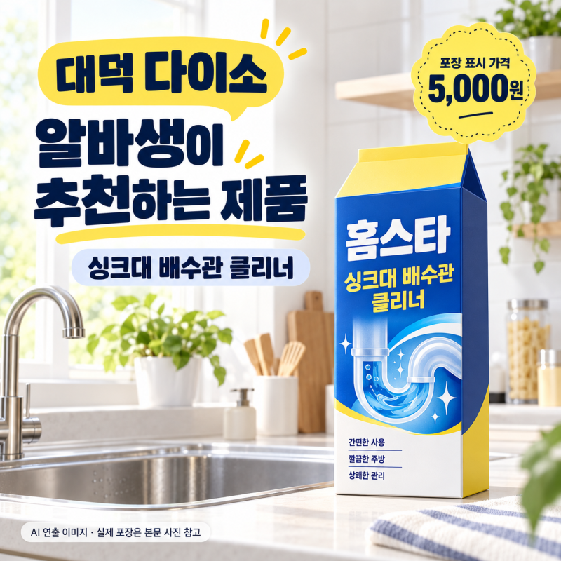 대덕 다이소 알바생 추천템 5천 원 홈스타 배수관 클리너, 사용법은?