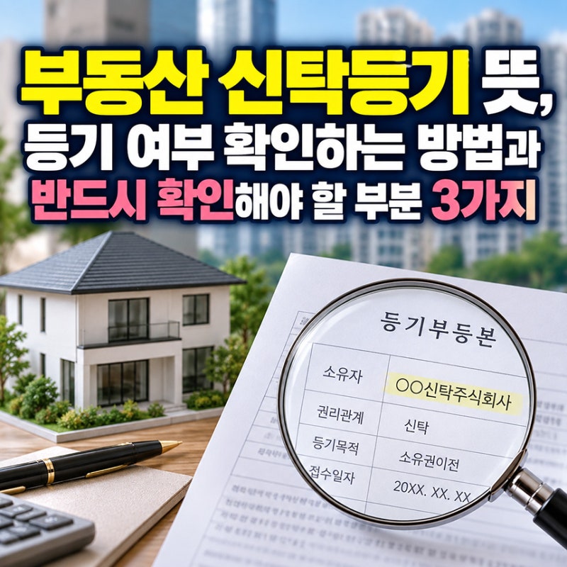 부동산 신탁등기 뜻, 등기 여부 확인하는 방법과 반드시 확인해야 할 부분 3가지