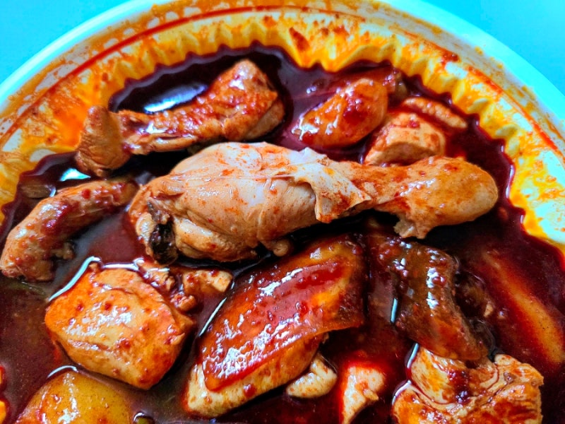 내돈내산 엽닭 매운맛 기본 당면 추가 토핑 후기