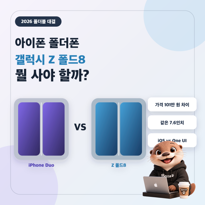아이폰 폴더폰 vs 갤럭시 Z 폴드 8 비교, 101만원 차이는 어디서 생길까? 뭘 사야 할까?