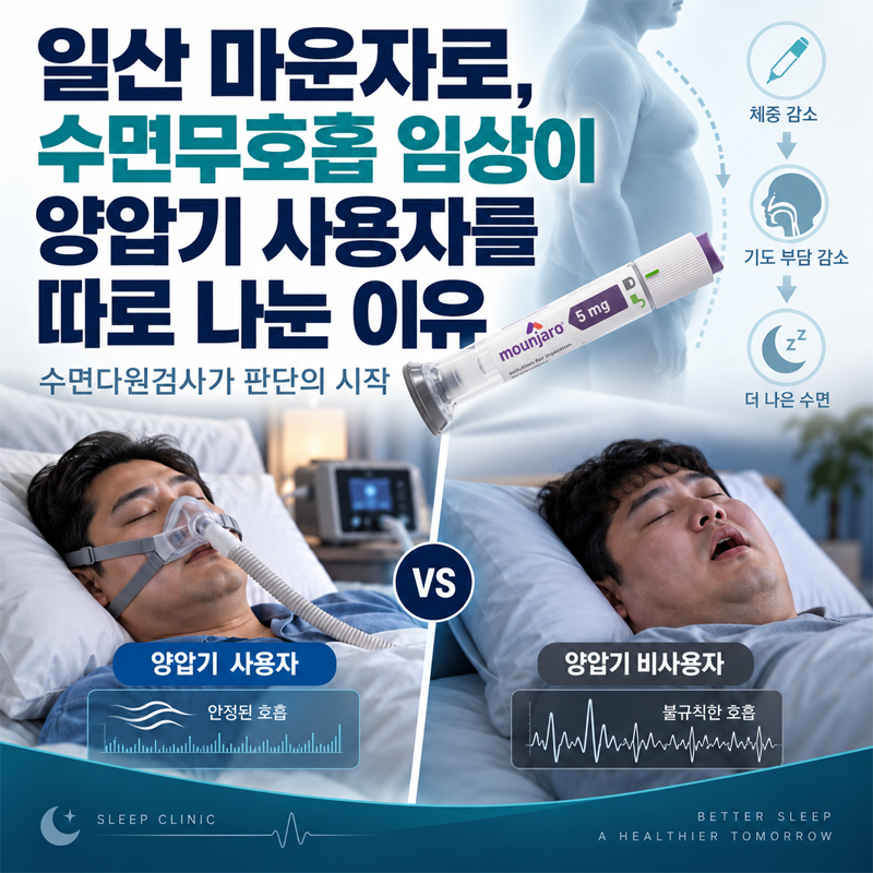 일산 마운자로, 수면무호흡 임상이 양압기 사용자를 따로 나눈 이유