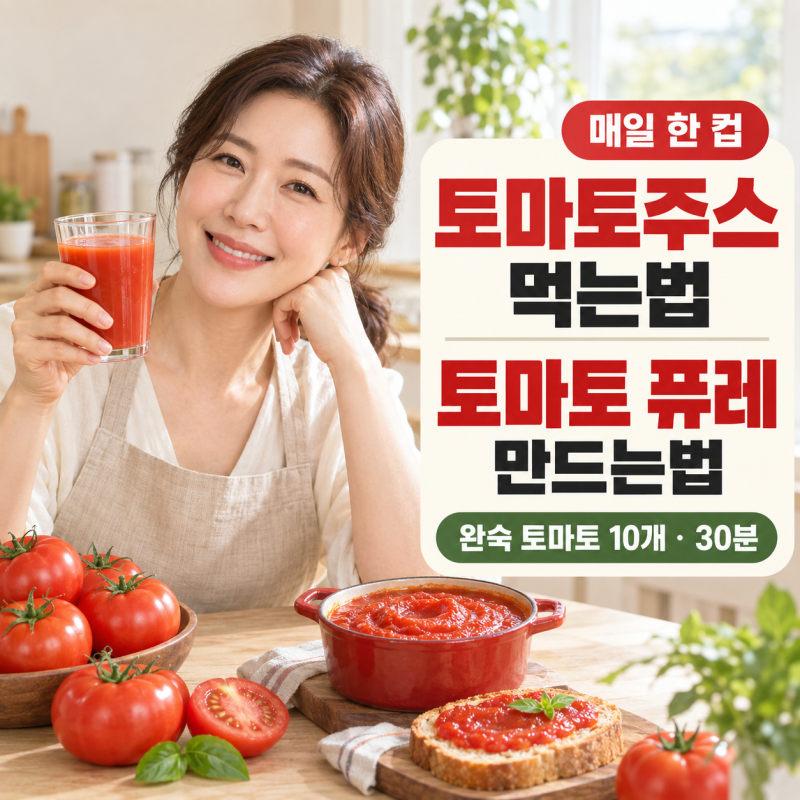 토마토주스 먹는법 토마토퓨레 만드는법