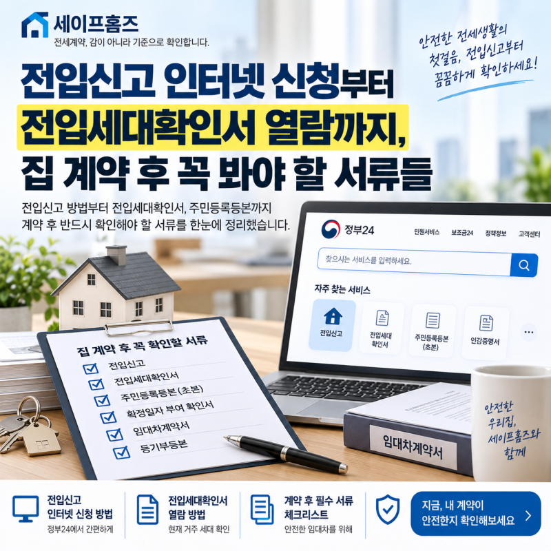 전입신고 인터넷 신청부터 전입세대확인서 열람까지, 집 계약 후 꼭 봐야 할 서류들