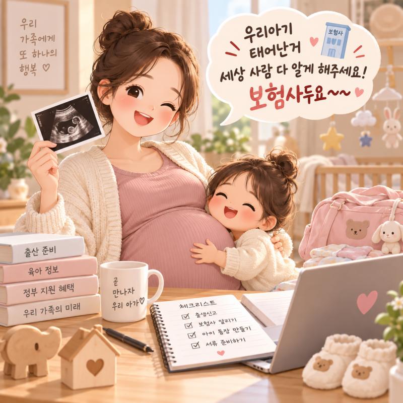 우리아기 태어난 거 세상 사람 다 알게 해주세요! 보험사두요~~ 출산하면 받을 수 있는 보험....
