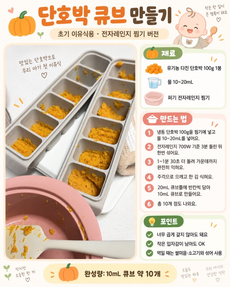 퍼기찜기로 만드는 초간단 이유식 단호박,브로콜리,당근 큐브 (컬리 유기농 다진채소)