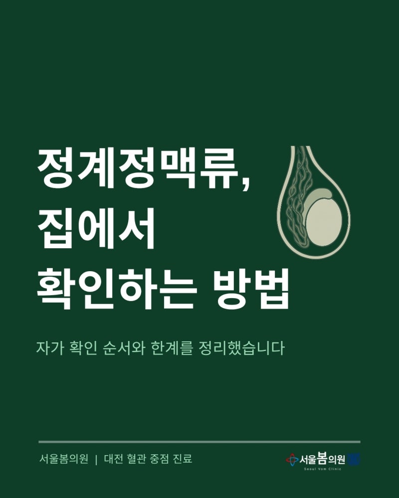 대전 정계정맥류 자가 확인법과 한계 | 서울봄의원