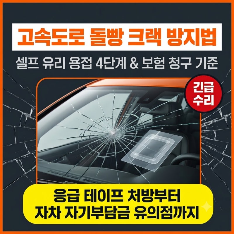 자동차 돌빵 크랙 방지법: 유리 용접 셀프 조치 순서 및 보험금 청구 기준 총정리