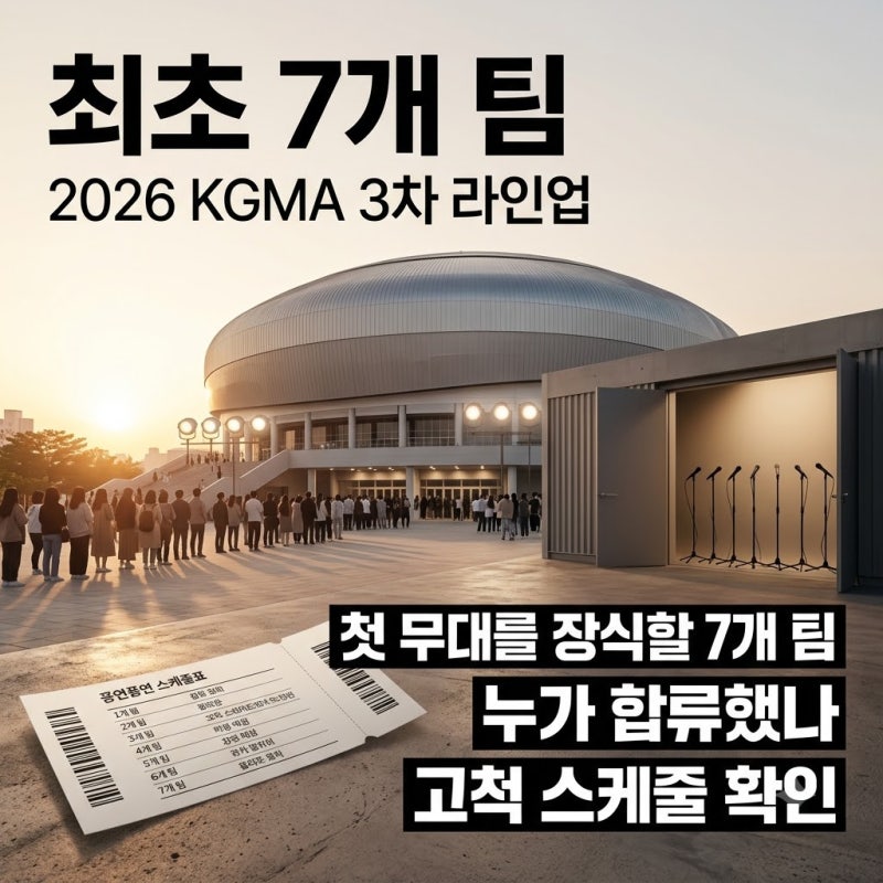 2026 KGMA 3차 라인업 공개, 첫 무대 7팀과 일정 한눈에