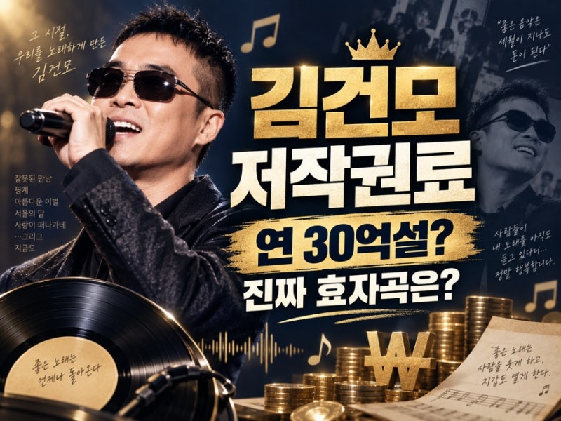 김건모 저작권료 연 30억이라고? 5년치 따져보니 의외의 노래가 돈을 벌고 있었다