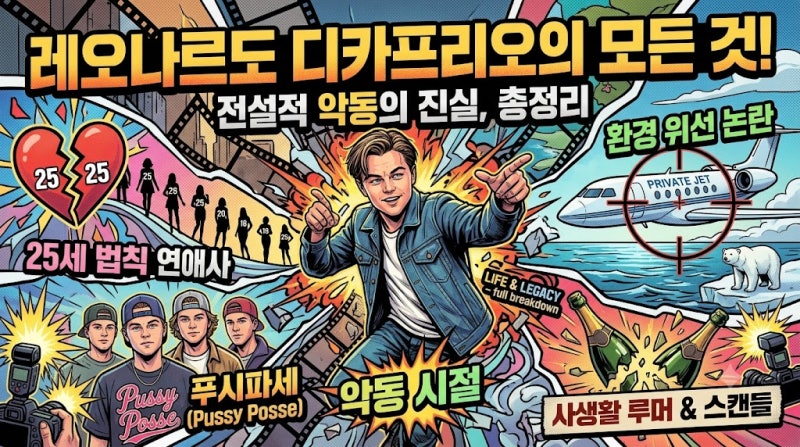 Leonardo DiCaprio 레오나르도 디카프리오의 모든 것! 25세 법칙 연애사부터 푸시 파세 악동 시절, ....