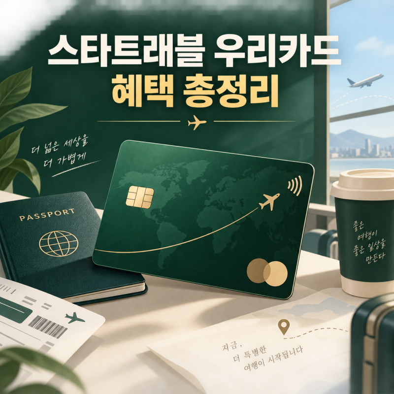 스타트래블 우리카드 혜택 총정리, 스타벅스 별 적립부터 해외 수수료 면제까지